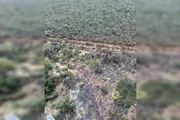 Barracos improvisados de lona e madeira e loteamento provisório podem ser vistos pelos registros aéreos