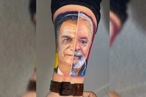 Tatuagem de Bolsonaro e Lula