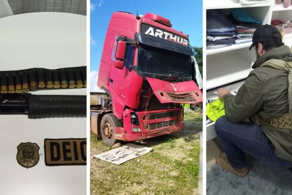 Foto colorida de caminhão apontado como peça no roubo de cargas falsas - Metrópoles
