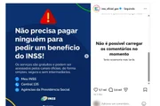 Postagem do INSS que gerou "revolta" de advogados; INSS ocultou comentários após bate-boca entre usuários e advogados Postagem do INSS que gerou "revolta" de advogados; INSS ocultou comentários após bate-boca entre usuários e advogados
