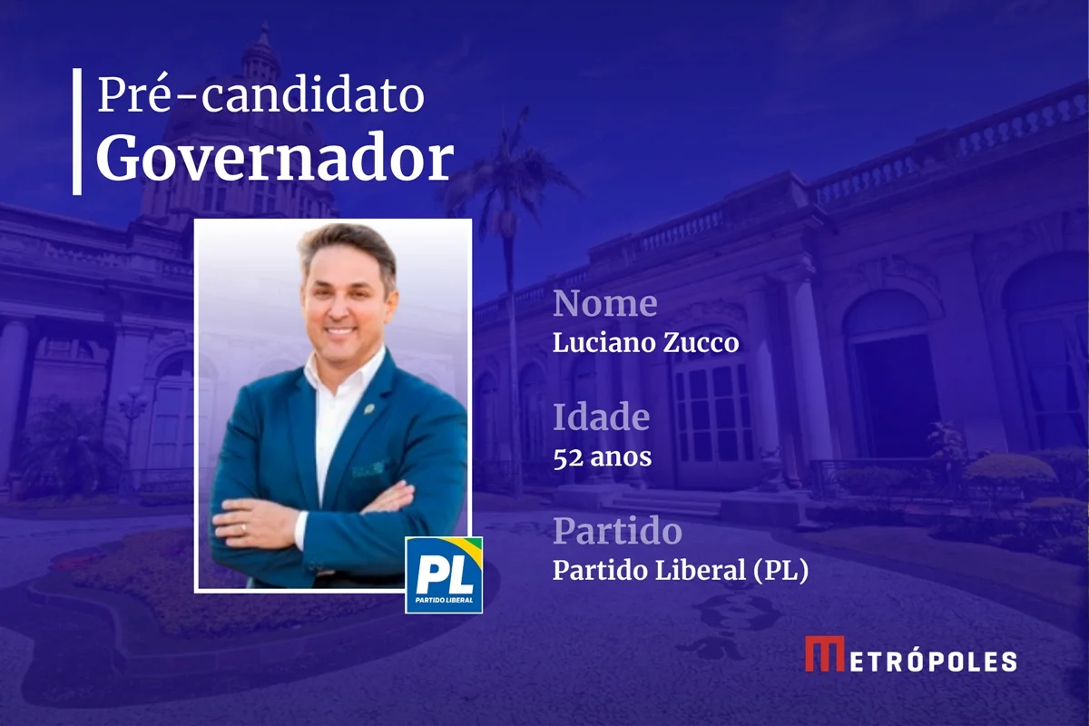 RIO GRANDE DO SUL,
Pré-candidatos ao governo - Luciano Zucco (PL) RIO GRANDE DO SUL,
Pré-candidatos ao governo - Luciano Zucco (PL)