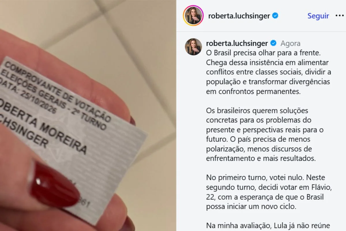 Roberta Luchsinger declarou apoio a Flavio Bolsonaro Roberta Luchsinger declarou apoio a Flavio Bolsonaro