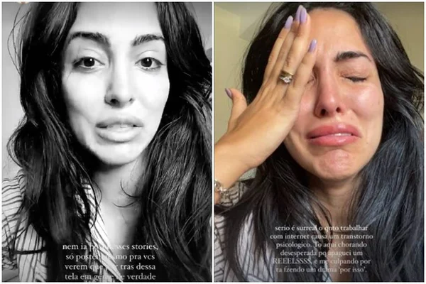 Influenciadora aparece aos prantos por causa de post e é criticada