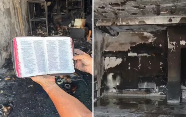 imagem colorida biblia intacta apos incendio