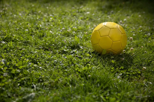 Imagem colorida de bola amarela sobre grama verde - Metrópoles