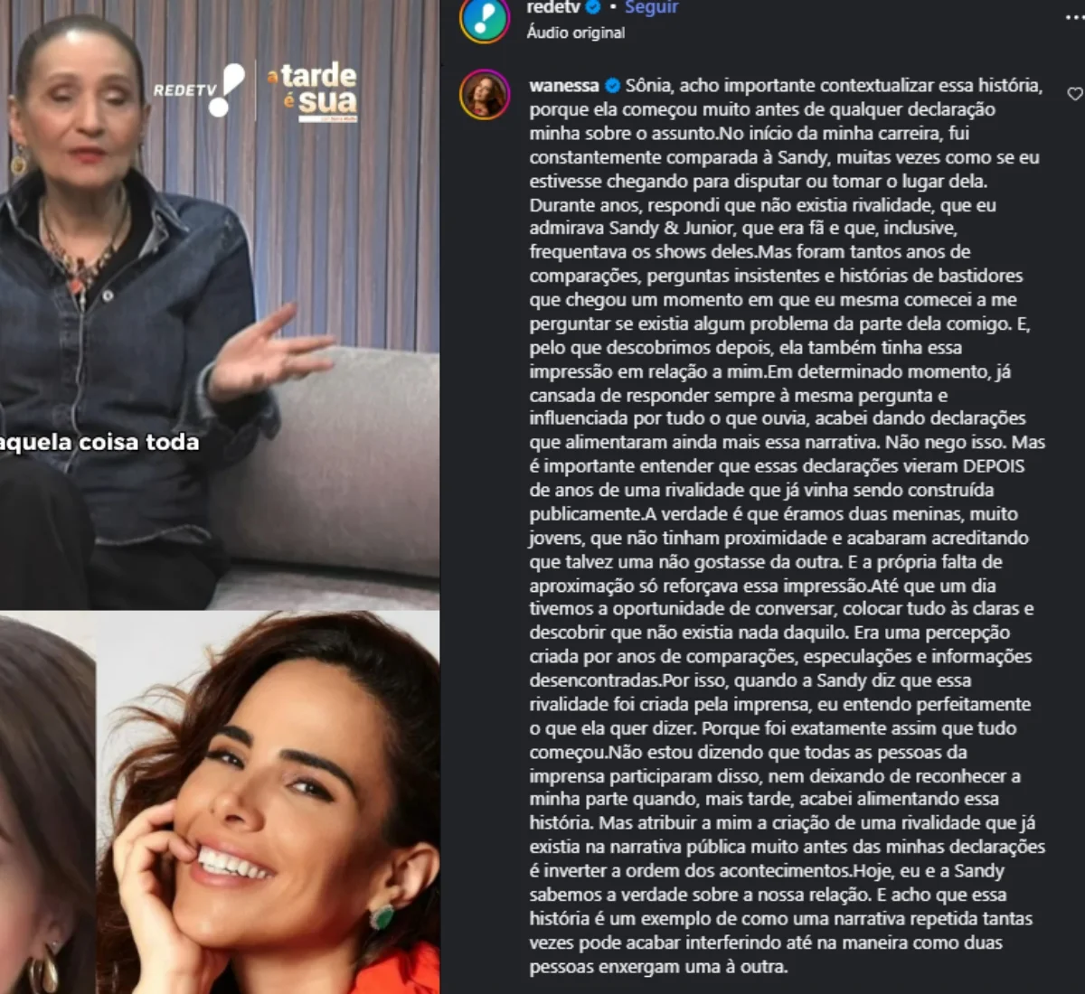 Comentário de Wanessa Camargo após fala de Sonia Abrão Comentário de Wanessa Camargo após fala de Sonia Abrão