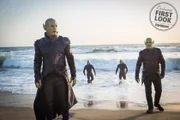 O filme introduz os Skrulls, alguns dos vilões mais notórios do universo Marvel. Ben Mendelsohn faz o papel do líder deles, Talos O filme introduz os Skrulls, alguns dos vilões mais notórios do universo Marvel. Ben Mendelsohn faz o papel do líder deles, Talos