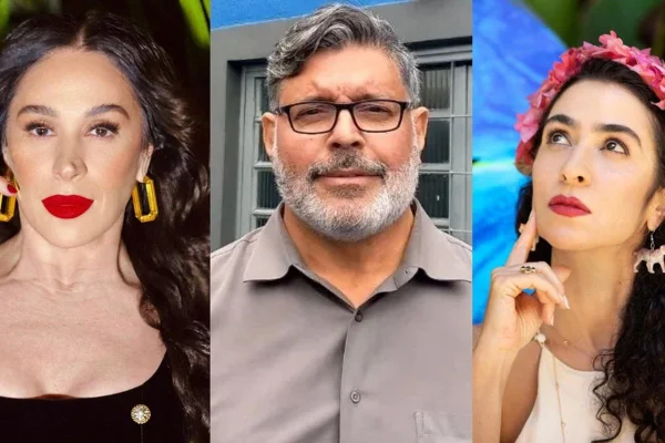 foto colorida montagem Claudia Raia, Alexandre Frota e Marisa Monte