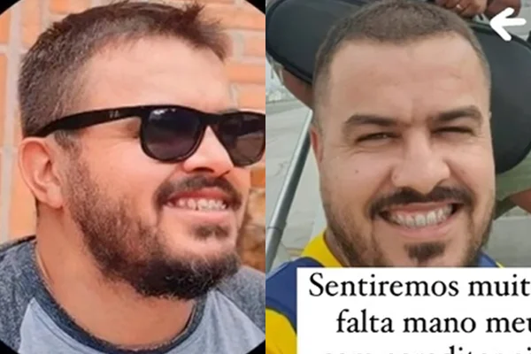 Montagem com fotos de Eric Moreira Portugal, pandeirista da banda Pagode Restaura - Metrópoles