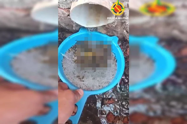 Foto colorida droga em peneira