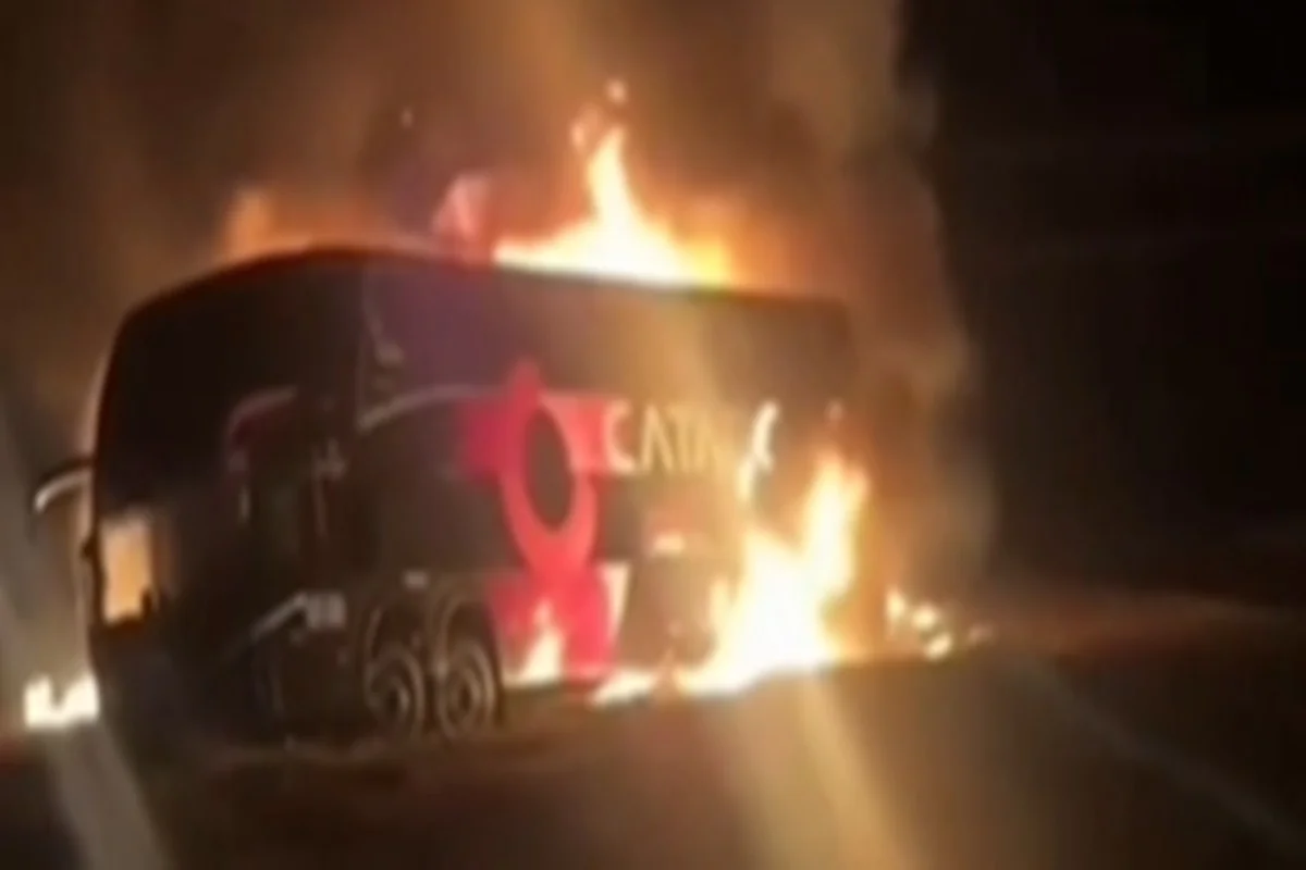 Incêndio Consome Ônibus Interestadual na BR-040 Perto de Cristalina