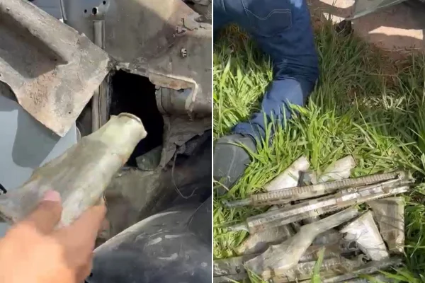 Arsenal oculto: PF acha fuzis e pistolas em lataria de carro