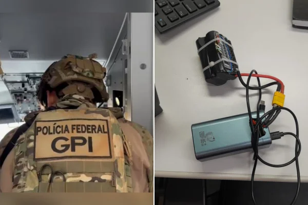 Veja varredura da polícia em avião após suspeita de bomba