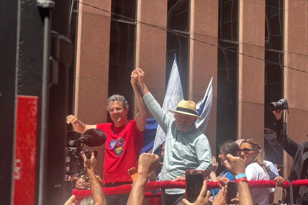 Lula e Haddad em ato na Augusta Lula e Haddad em ato na Augusta