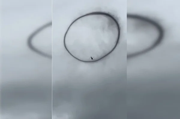 círculo ao redor de helicóptero