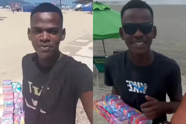 Nascido em Guarulhos, Misael começou a vender bala em Santos. Após uns meses, ele se mudou para Santa Catarina e viralizou no TikTok - Metrópoles