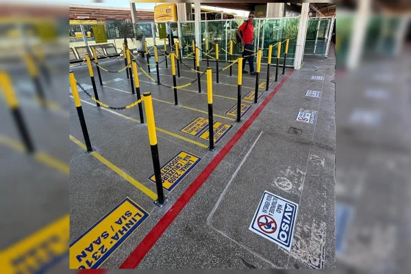 BRT de Santa Maria testa organização de filas por linha de ônibus