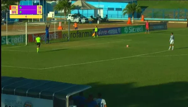 Imagem colorida da transmissão do jogo entre Ituano e Sfera - Metrópoles