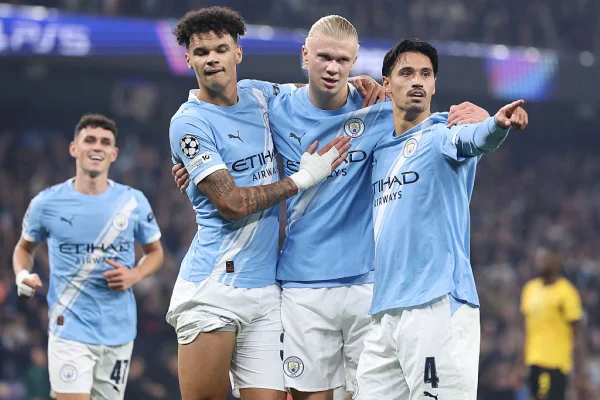Foto colorida do jogo entre Manchester City x Borussia Dortmund - Metrópoles