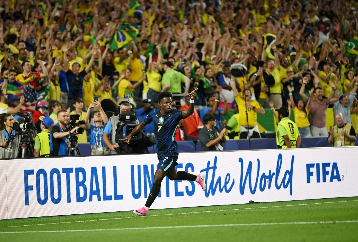 Vini Jr. comemora gol da Seleção Brasileira na Copa do Mundo Vini Jr. comemora gol da Seleção Brasileira na Copa do Mundo