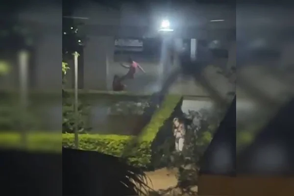 Cenas fortes: homem agride mulher com socos e chutes na Asa Norte. Vídeo