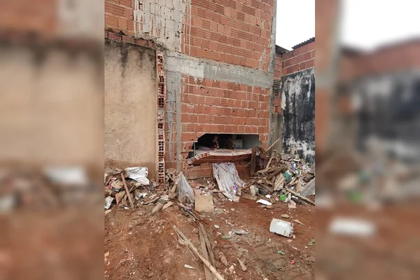 DF: escavadeira derruba parede de casa onde estavam duas crianças