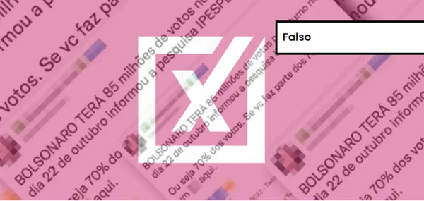 Captura de tela de post no Twitter com etiqueta rosa de conteúdo falso
