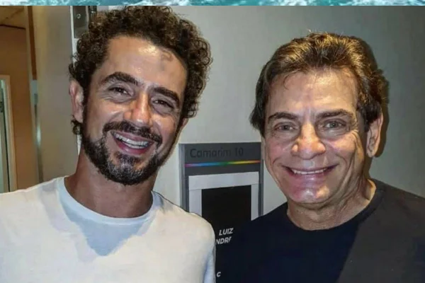 Foto colorida de Felipe Andreoli e o pai, Luiz Andreoli - Metrópoles