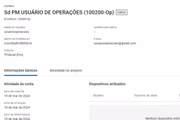 Perfil do usuário anônimo "Usuário de Operações"