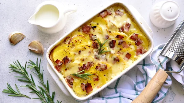 Batata gratinada com bacon