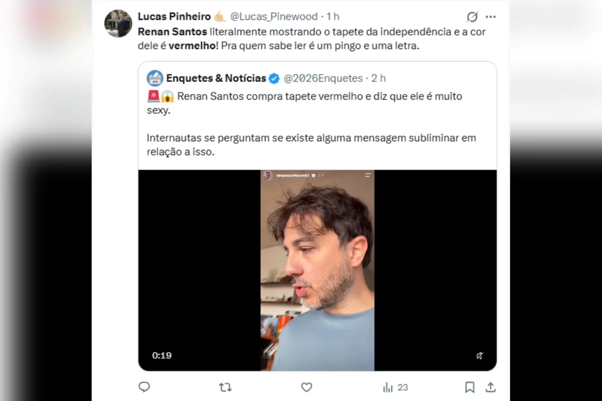 Após cortinas, Renan elogia tapete vermelho e web enxerga apoio a Lula - imagem 4 Após cortinas, Renan elogia tapete vermelho e web enxerga apoio a Lula - imagem 4