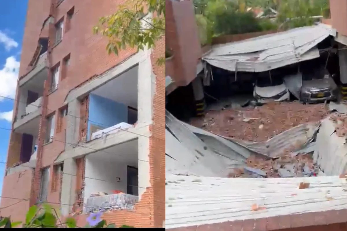 Prédio fica destruído em Ibagué, Colômbia Prédio fica destruído em Ibagué, Colômbia