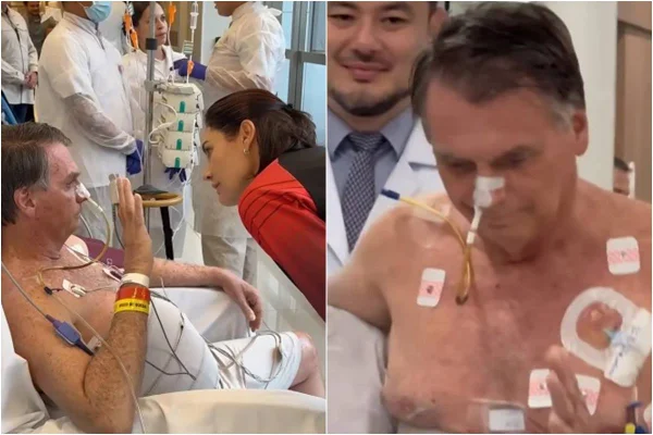 Foto colorida de Jair Bolsonaro durante sessão de fisioterapia - Metrópoles