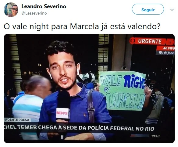 Homem dá “vale night para Marcela Temer” ao vivo na GloboNews - imagem 1 Homem dá “vale night para Marcela Temer” ao vivo na GloboNews - imagem 1