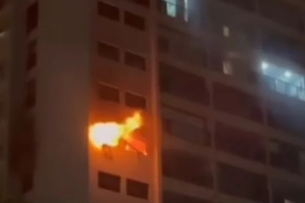 imagem mostra fogo em apartamento - Metrópoles
