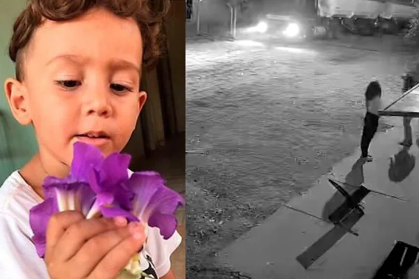Imagem colorida,Câmera flagrou caminhão atropelando criança no Centro-Oeste- Metrópoles