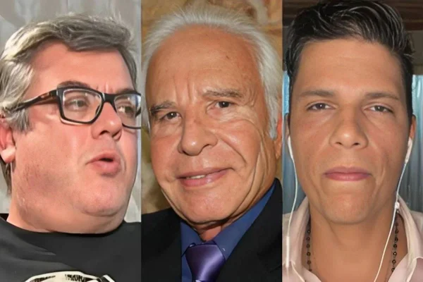 Cid Moreira e filhos em montagem - Metrópoles