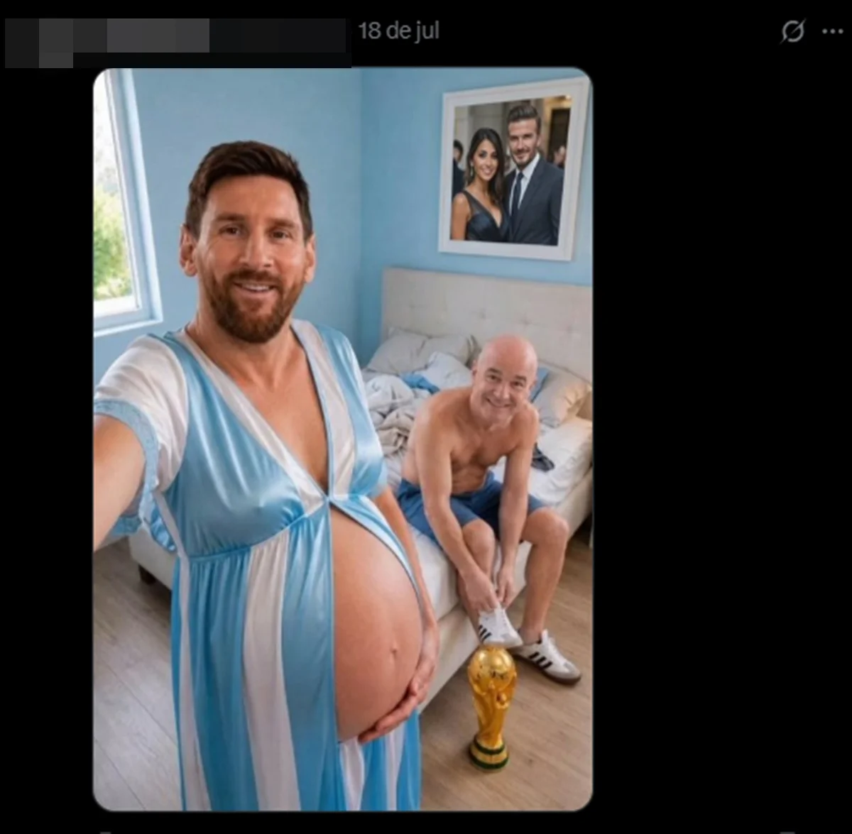 Montagens com Lionel Messi e Gianni Infantino, presidente da Fifa Montagens com Lionel Messi e Gianni Infantino, presidente da Fifa