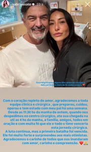 Sabrina Sato atualizou o estado de saúde do pai Sabrina Sato atualizou o estado de saúde do pai