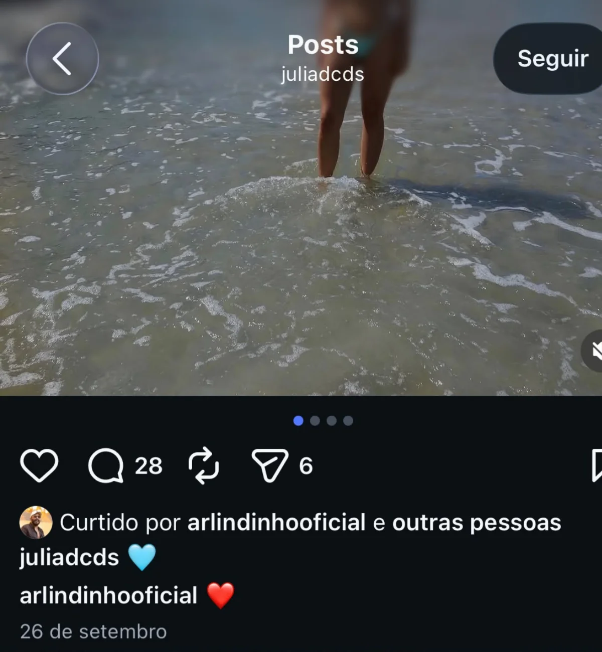 Arlindinho deixou curtidas e comentários no post da morena. Arlindinho deixou curtidas e comentários no post da morena.