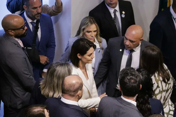 Michelle Bolsonaro durante posse de Celina Leão