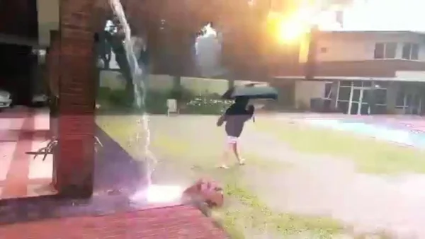 Menino é atingido por raio enquanto brincava durante tempestade