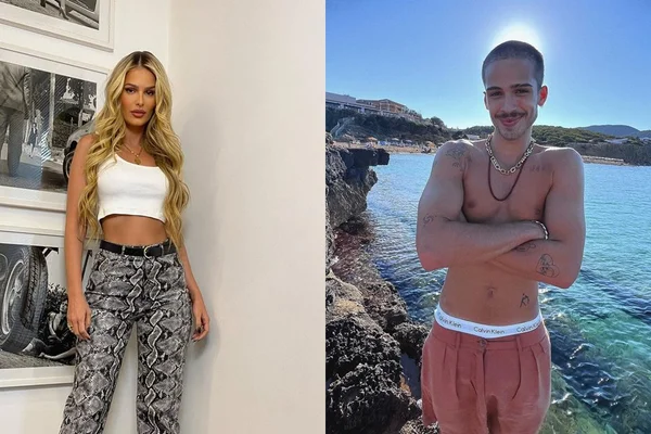 Montagem com imagens de Yasmin Brunet e João Guilherme