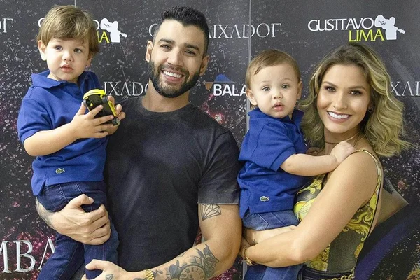 Em vez de presente, Andressa Suita arrecada doação em festa de filhos