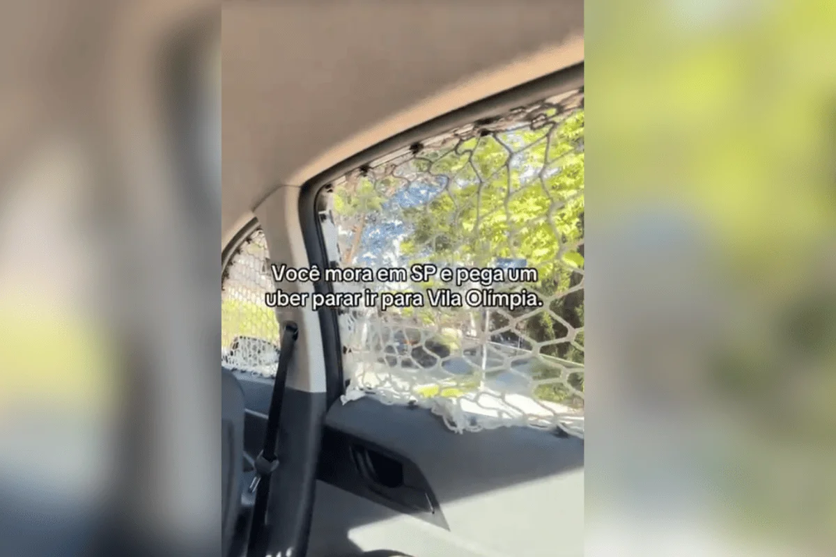 Uber de SP usa tela de proteção nas janelas e viraliza nas redes