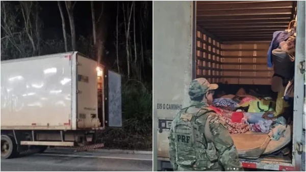 ES: Polícia flagra caminhão com 31 turistas no compartimento de carga