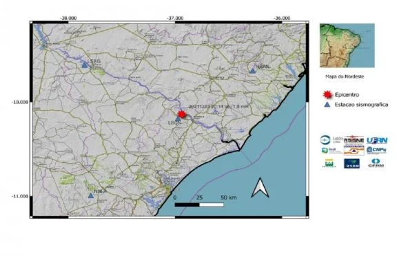 Tremores de terra detectados em cidades do Sergipe