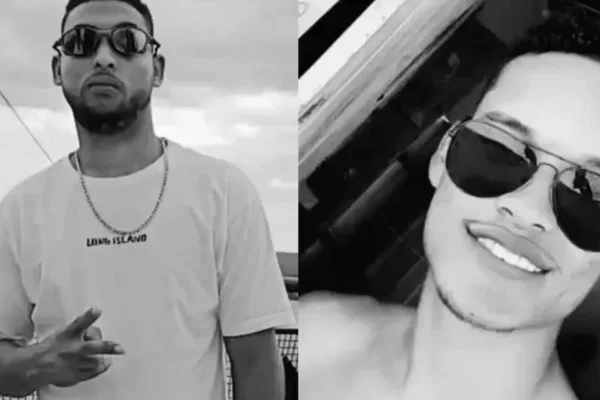 Imagem em preto e branco mostra dois irmãos que teriam sido mortos após o suspeito de crime se ofender com esbarrão - Metrópoles