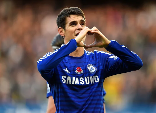 Imagem colorida de Oscar no Chelsea