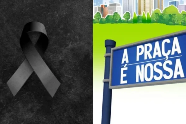 Imagem colorida e imagem preta e branca | Praça é nossa | luto